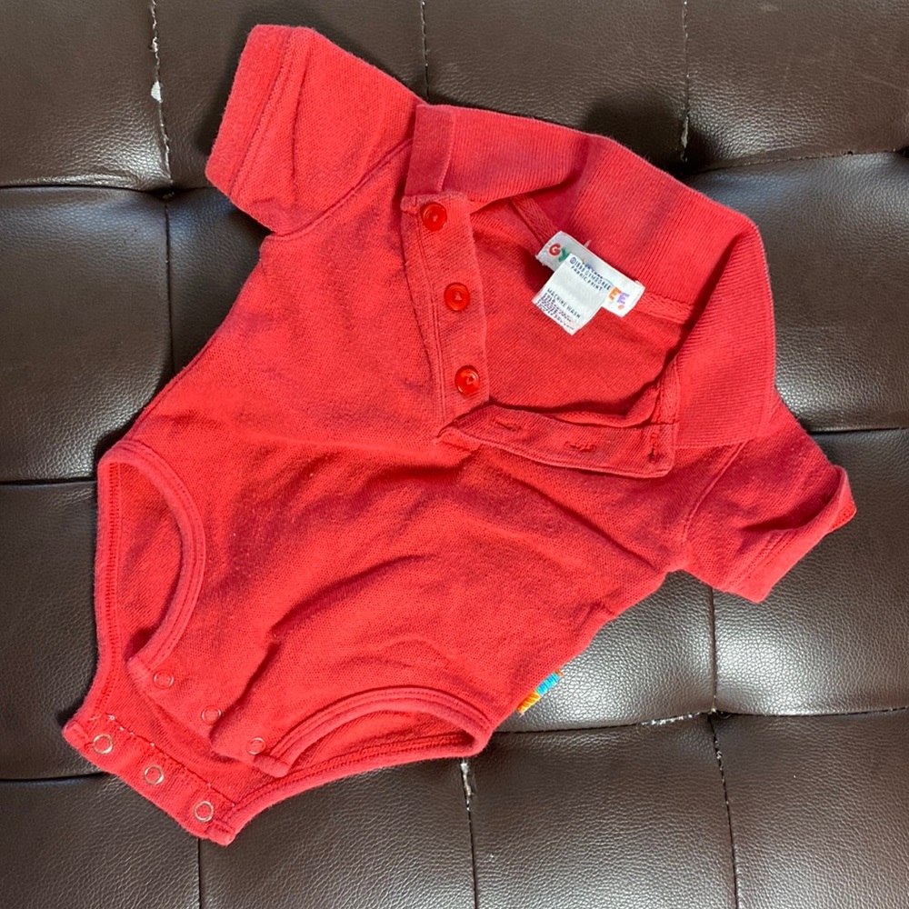 Vintage Gymboree Baby Red Onesie With Buttons from 1998